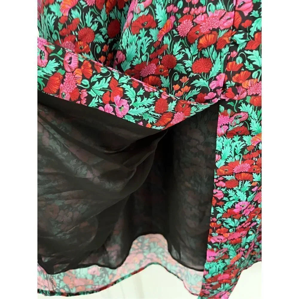 J. Crew Drapey Puff Sleeve Dress Floral Kentucky Derby Dress Size 2 EUC